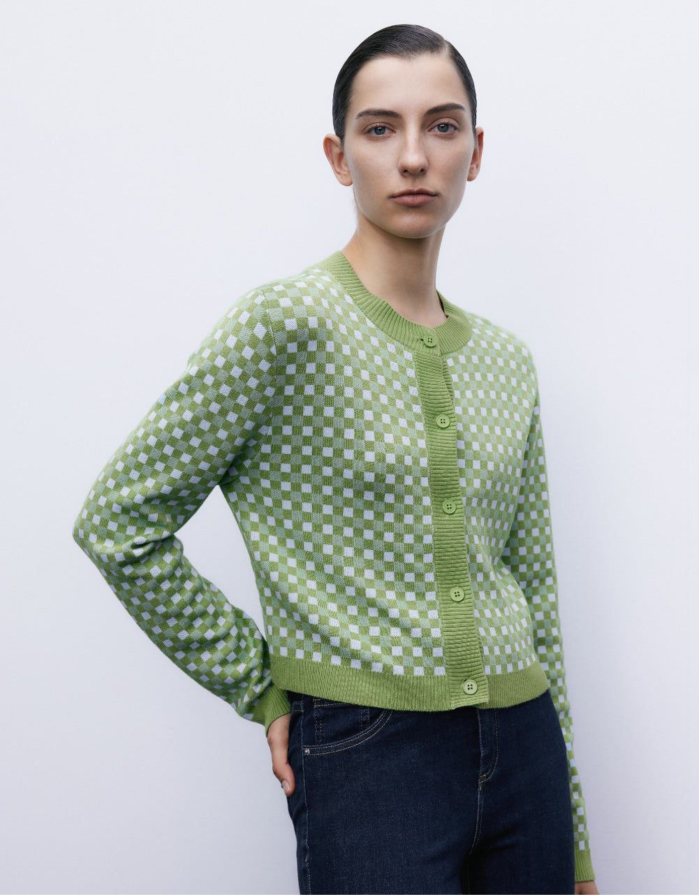 Checkered Button Up Cardigan sold by Urban Revivo product image thumbnail 3