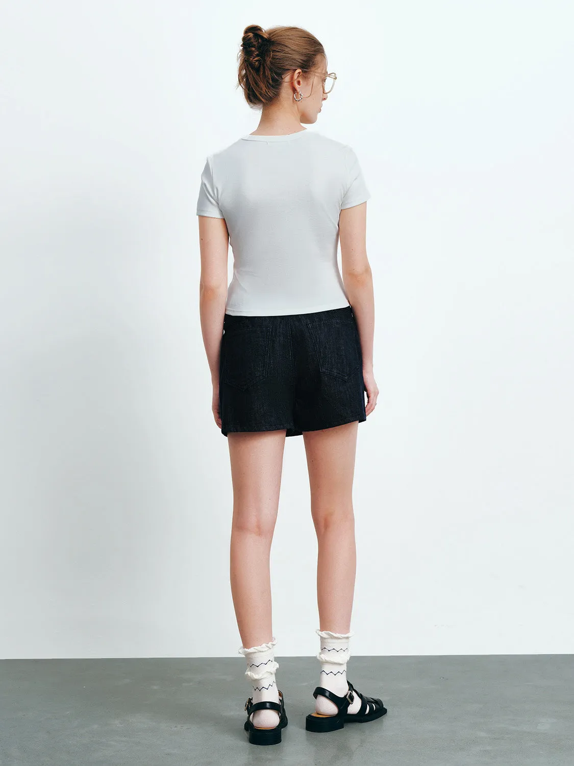 Denim Skort With Belt sold by Urban Revivo product image thumbnail 4