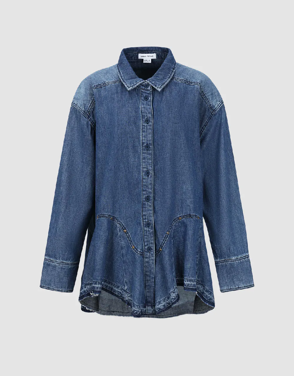 Button Up Loose Denim Shirt sold by Urban Revivo product image thumbnail 2