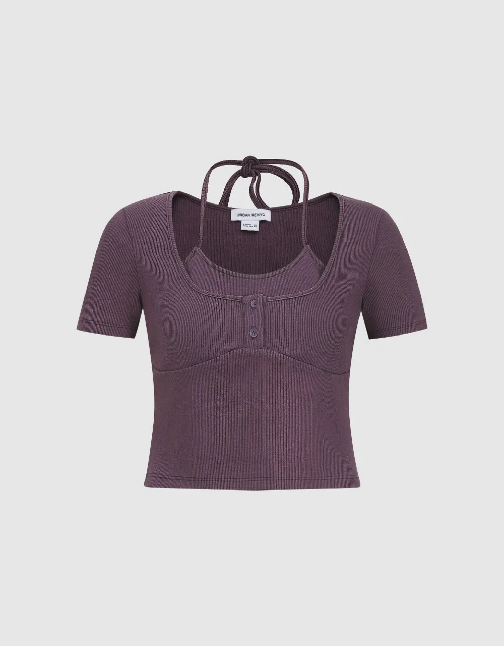 2 In 1 U Neck Skinny T-Shirt sold by Urban Revivo