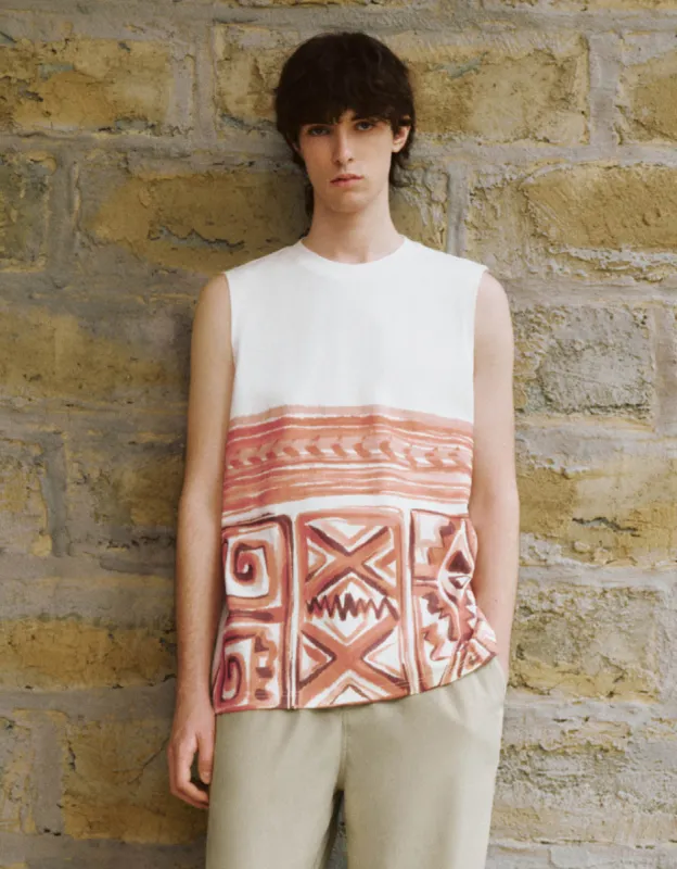 Printed Crew Neck Loose Tank Top sold by Urban Revivo
