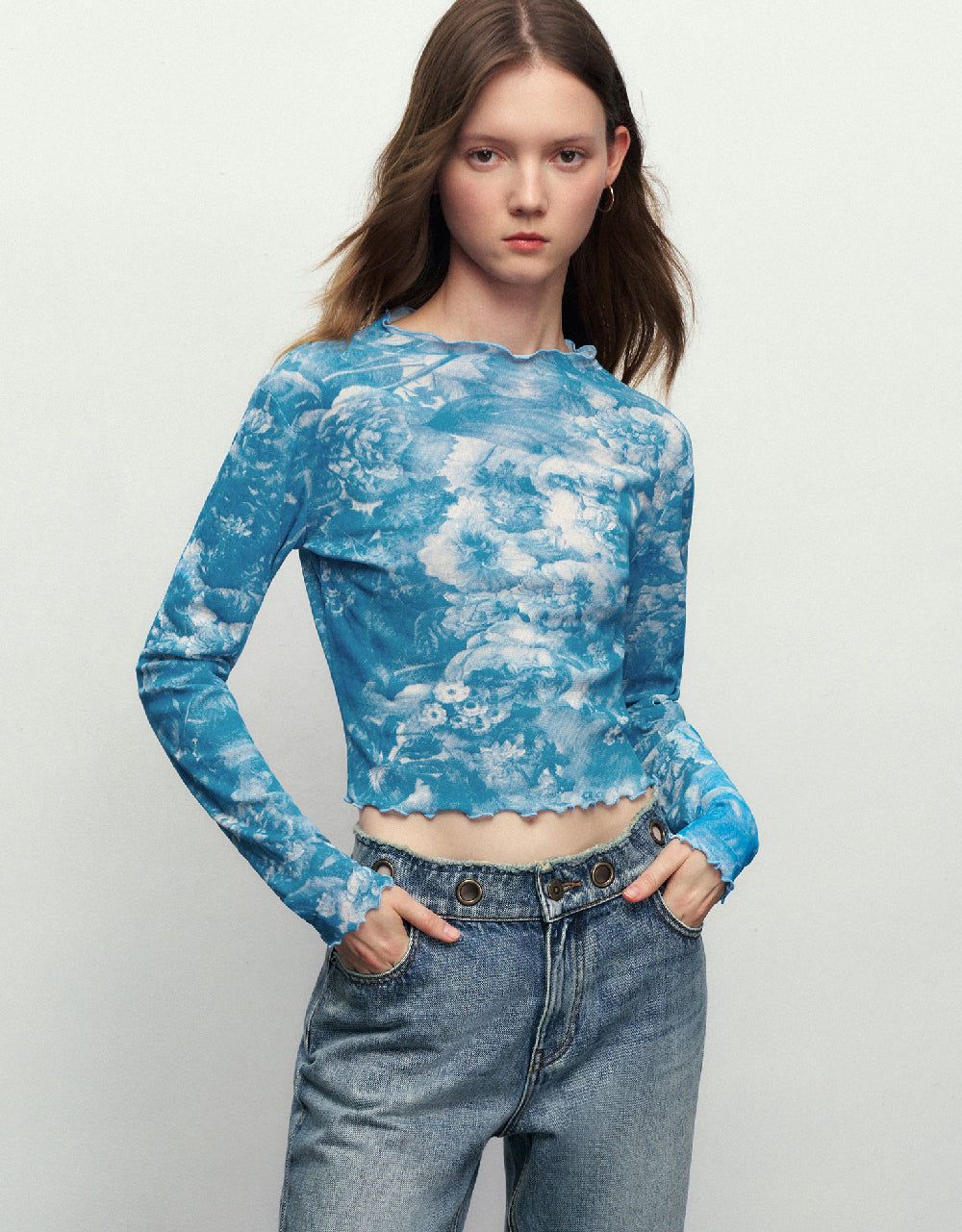 Lettuce Trim Printed Skinny T-Shirt sold by Urban Revivo