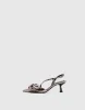 Bow Décor Vegan Leather Heeled Slingbacks sold by Urban Revivo