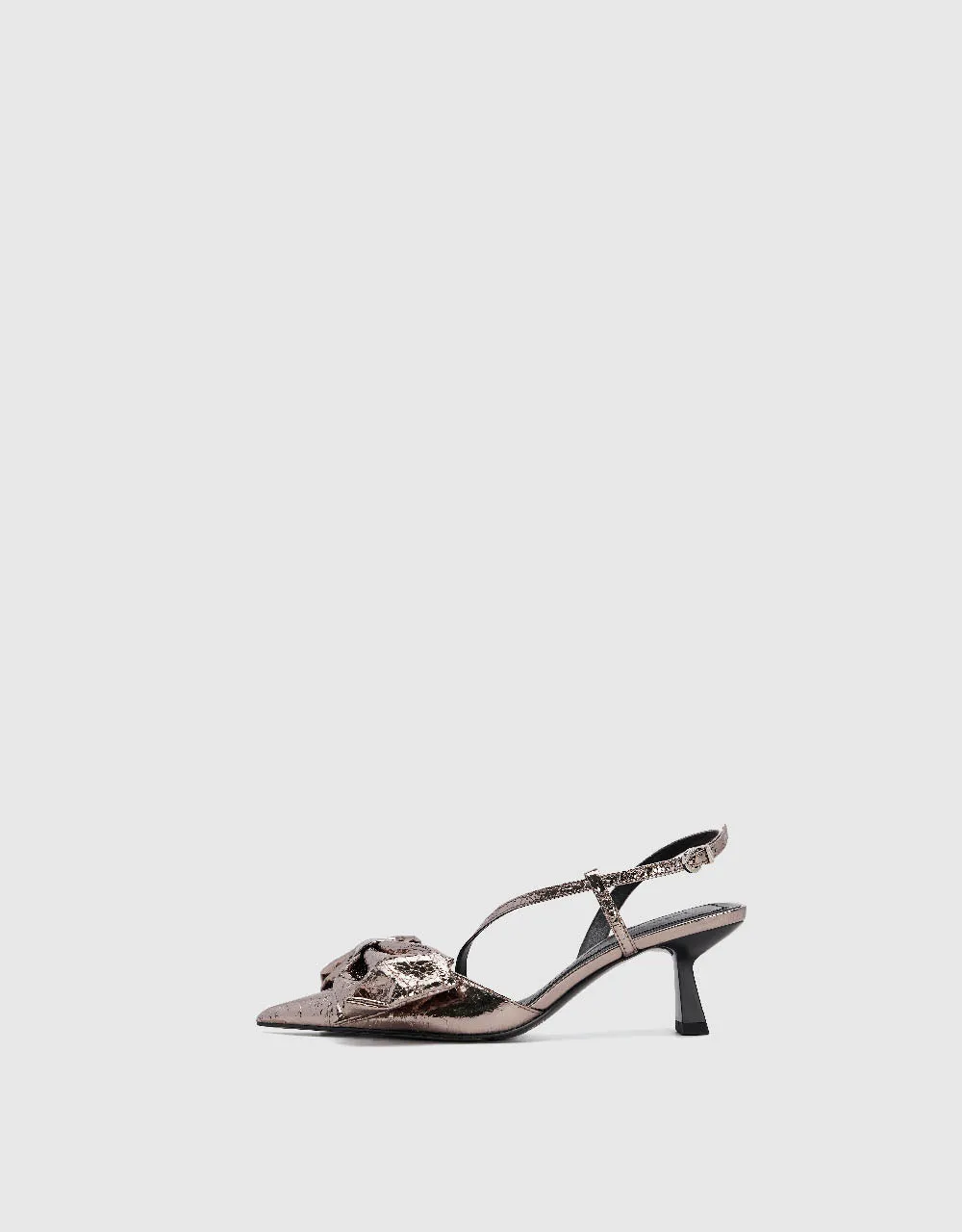 Bow Décor Vegan Leather Heeled Slingbacks sold by Urban Revivo product image thumbnail 2