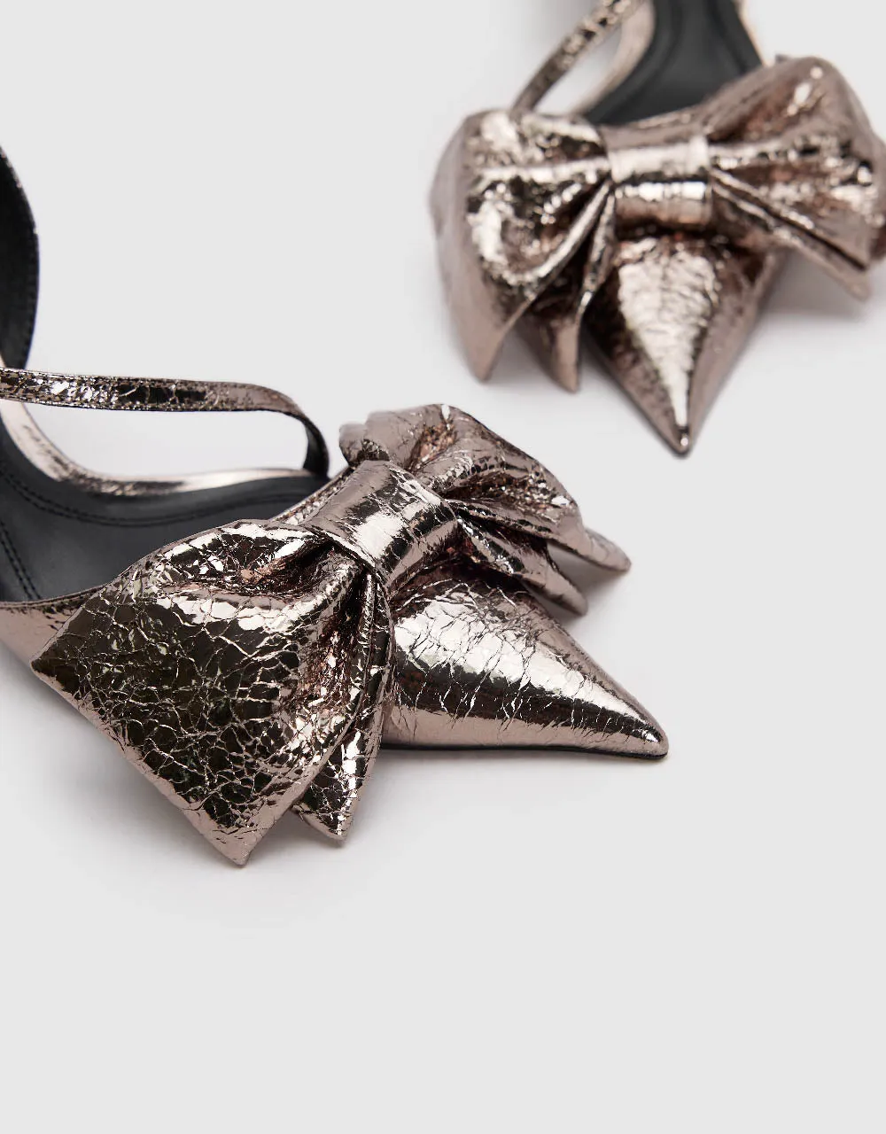 Bow Décor Vegan Leather Heeled Slingbacks sold by Urban Revivo product image thumbnail 5