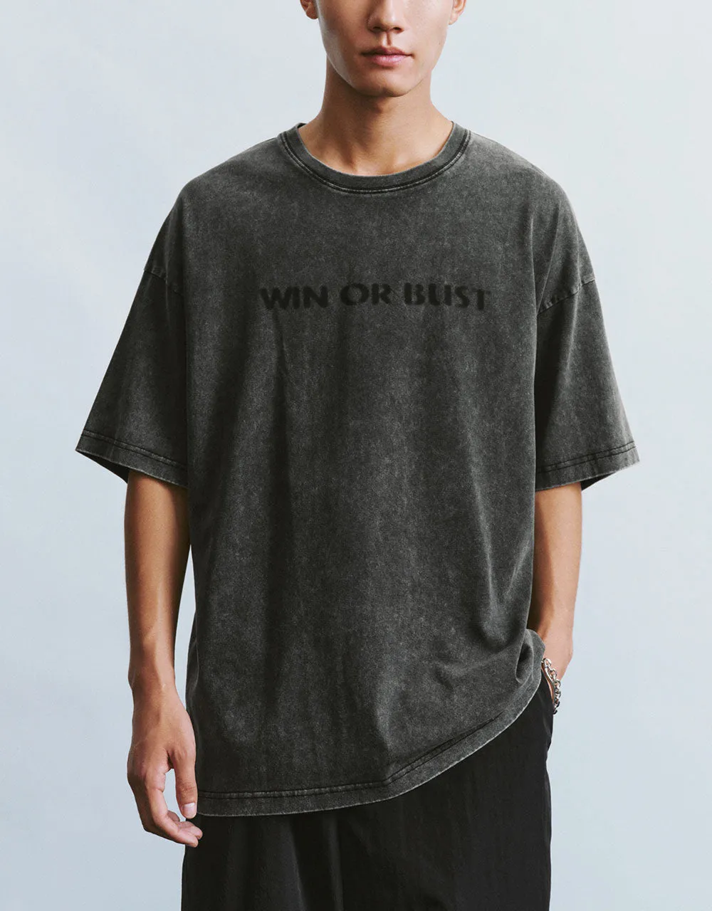 Letter Printed Crew Neck Knitted T-Shirt sold by Urban Revivo product image thumbnail 2