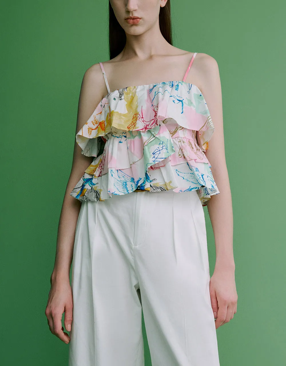 Printed Ruffle Cami Top sold by Urban Revivo product image thumbnail 2