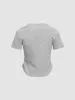 Cut-Out Crew Neck Straight T-Shirt sold by Urban Revivo