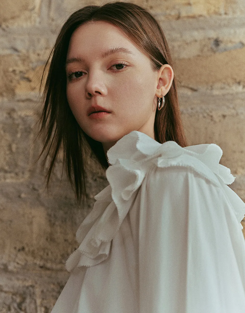 Ruffle Lapel Shirt sold by Urban Revivo product image thumbnail 4