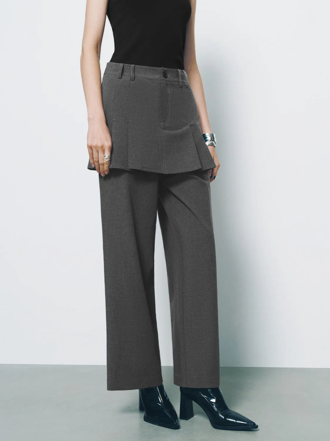 2 In 1 Wide-Leg Pants sold by Urban Revivo product image thumbnail 3