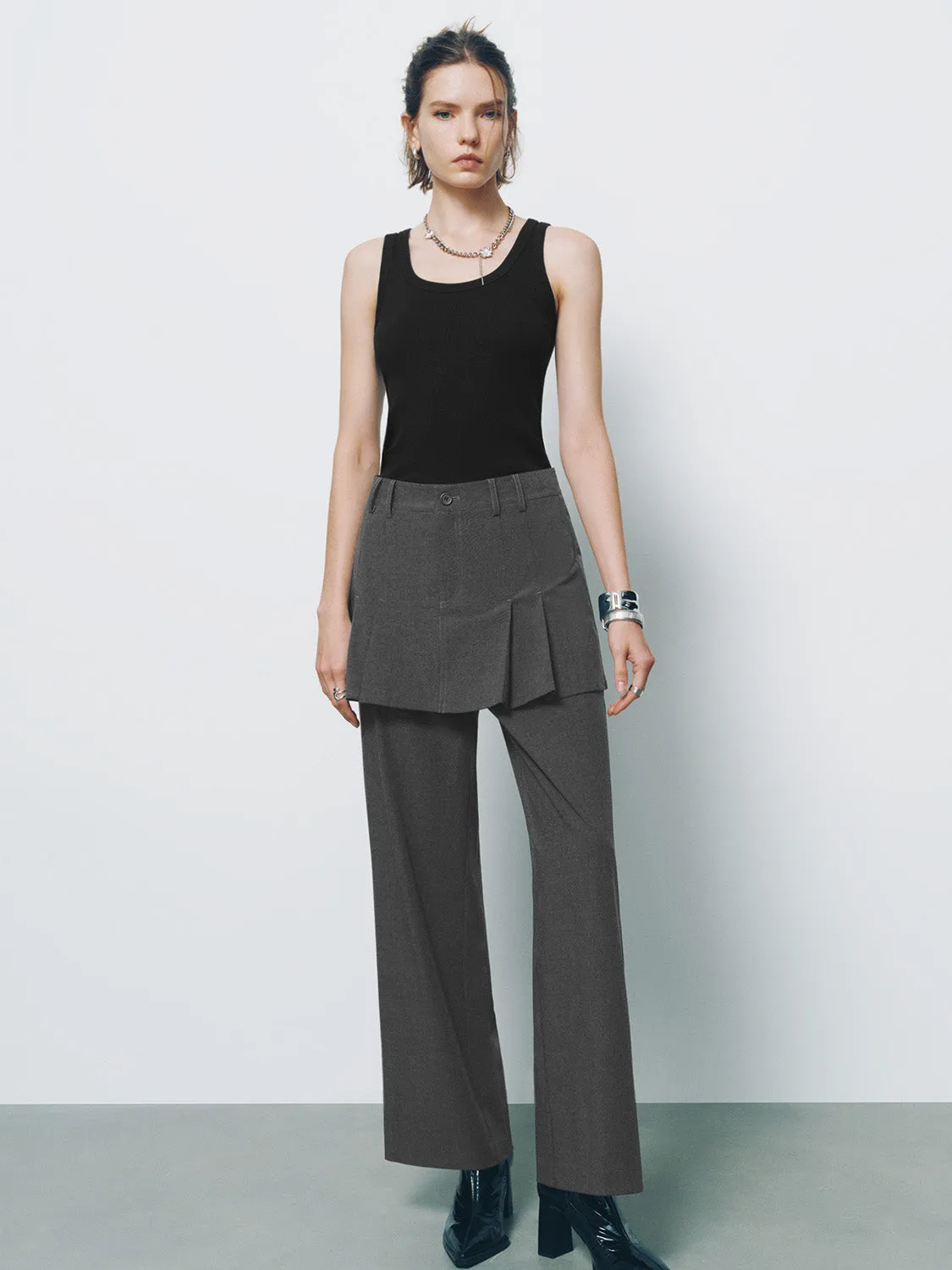 2 In 1 Wide-Leg Pants sold by Urban Revivo product image thumbnail 5