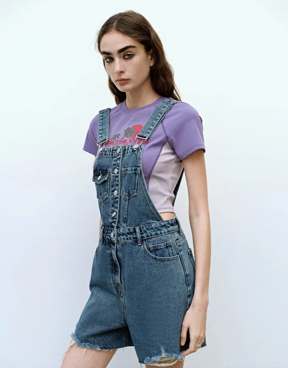 Raw Hem Denim Overall sold by Urban Revivo product image thumbnail 3