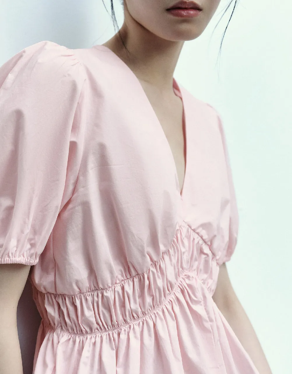 Puff Sleeve V-Neck Overhead Shirt sold by Urban Revivo product image thumbnail 5