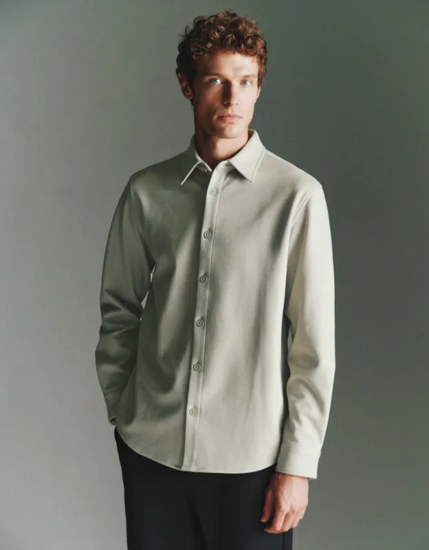 Drop Shoulder Sleeve Straight Shirt sold by Urban Revivo