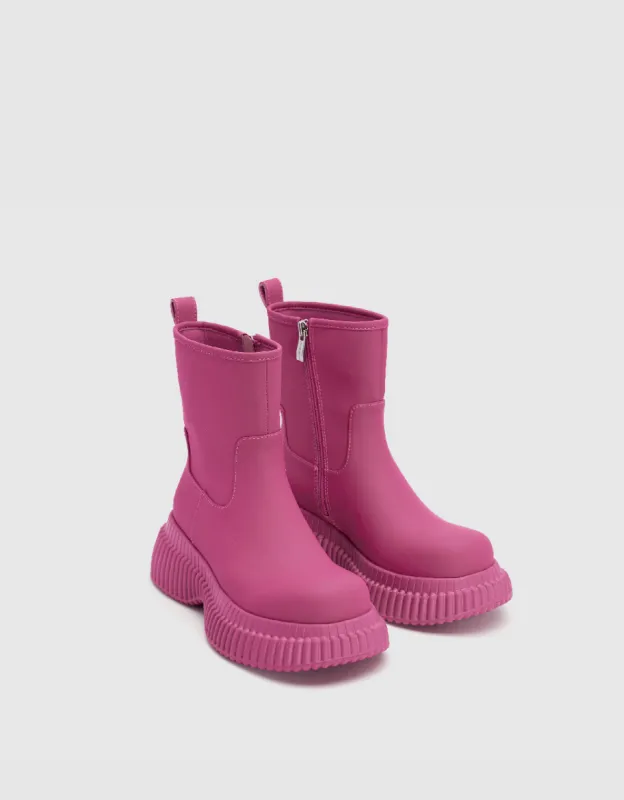 Vegan Leather Round Toe Booties sold by Urban Revivo