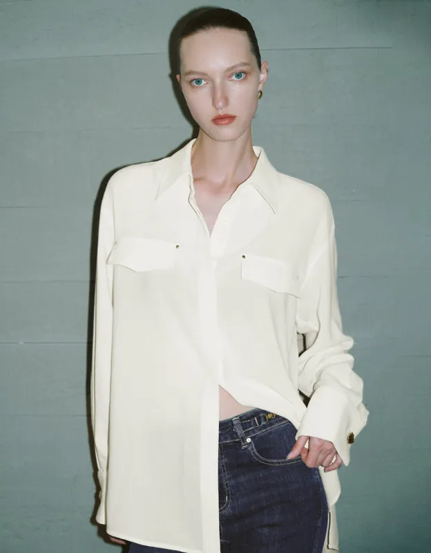 Straight Shirt With Fake Pockets sold by Urban Revivo