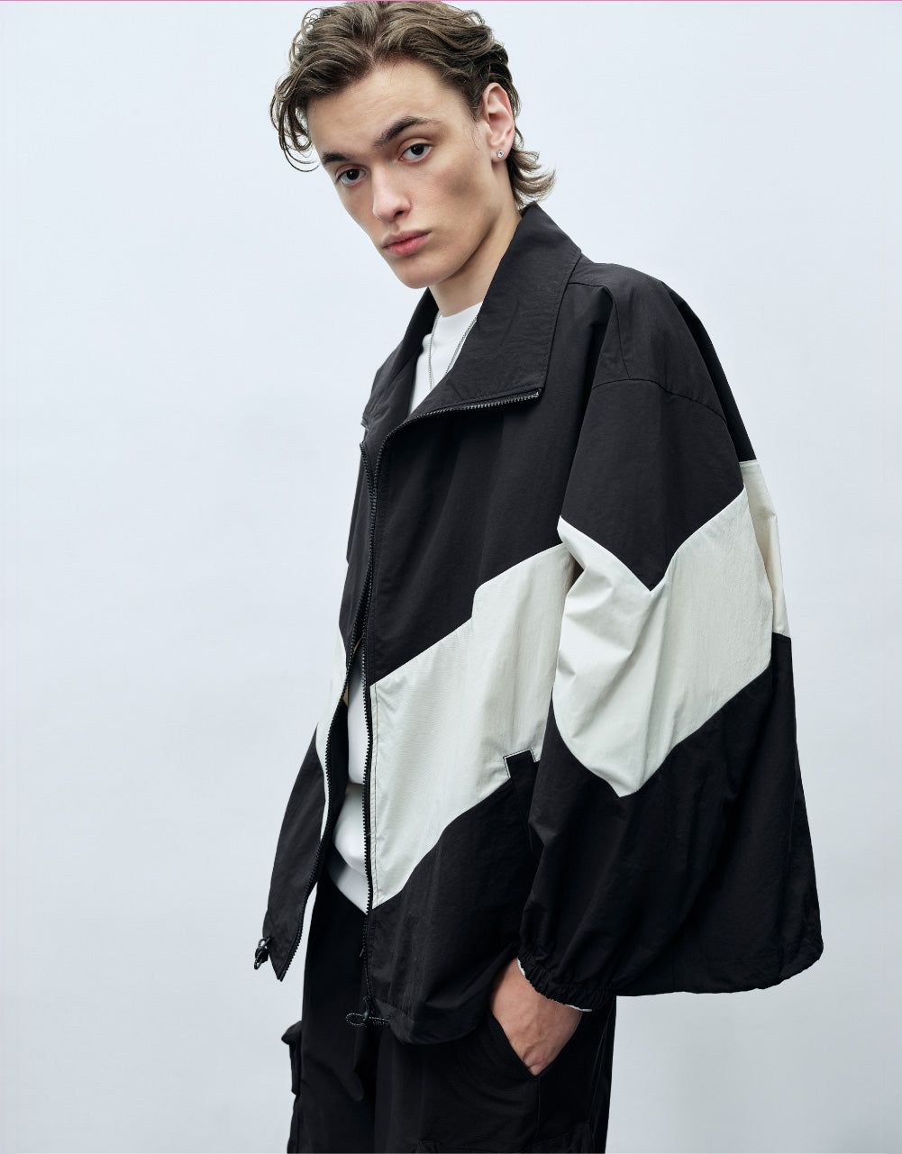 Contrast Stand Collar Jacket sold by Urban Revivo product image thumbnail 3