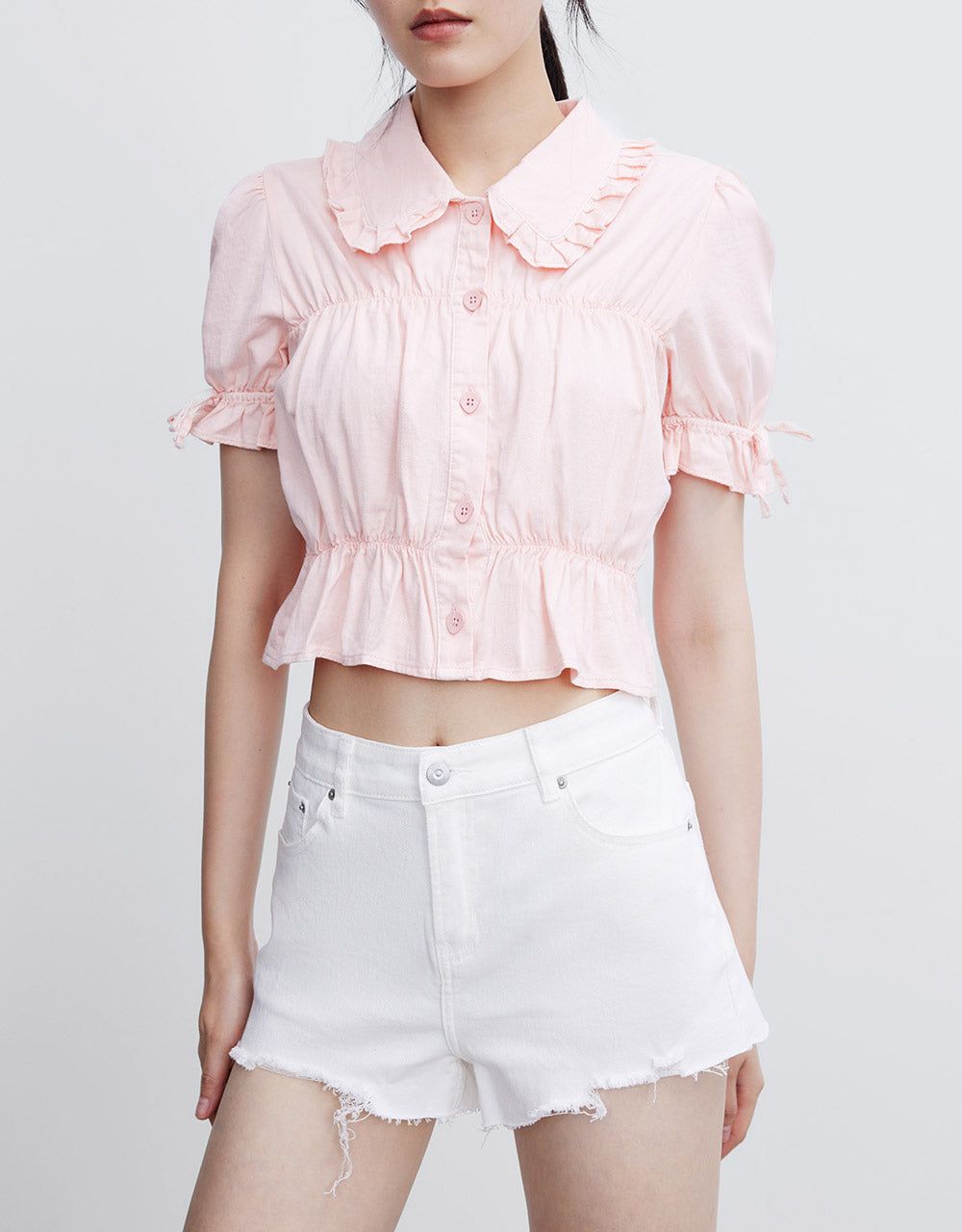 Shirred Denim Blouse sold by Urban Revivo product image thumbnail 2