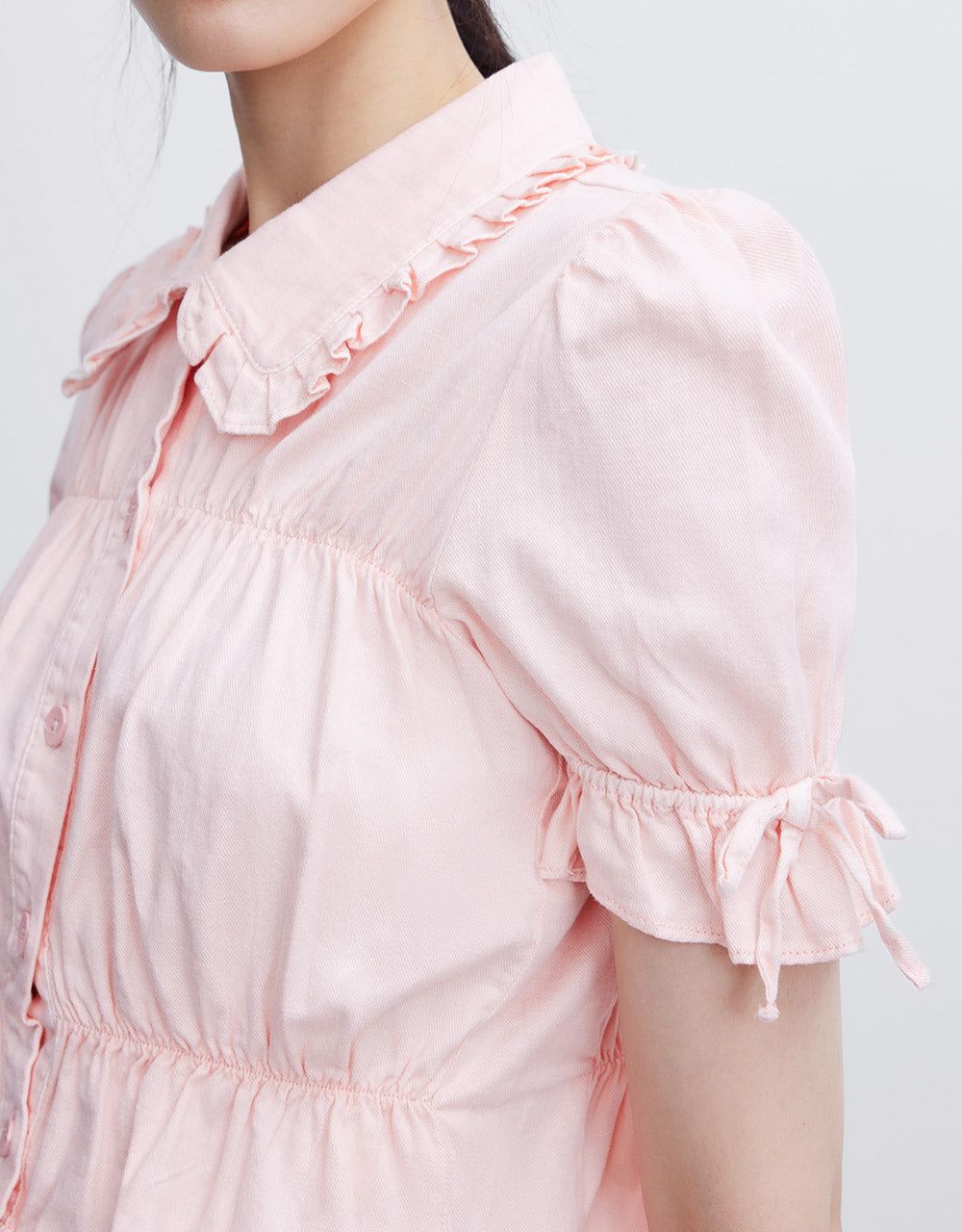 Shirred Denim Blouse sold by Urban Revivo product image thumbnail 3