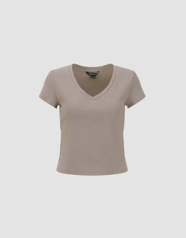V-Neck Skinny T-Shirt sold by Urban Revivo
