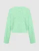 Cable Knit V Neck Button Up Cardigan sold by Urban Revivo