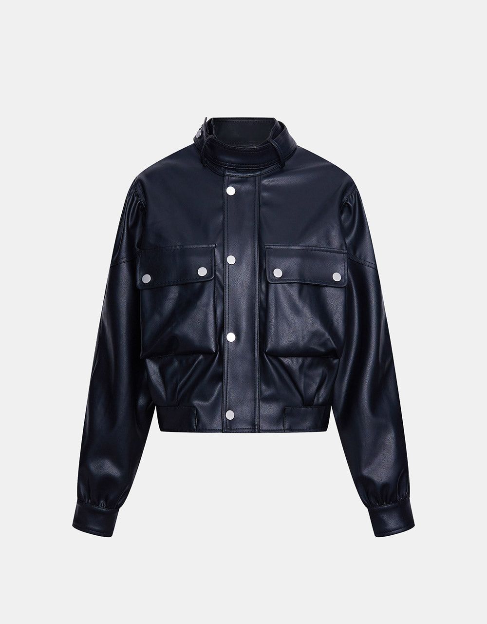 Faux Leather Puff Sleeve Jacket sold by Urban Revivo