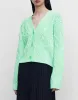 Cable Knit V Neck Button Up Cardigan sold by Urban Revivo