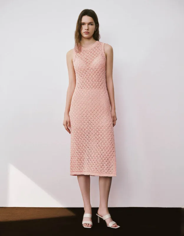 Sleeveless Crew Neck Knitted Dress sold by Urban Revivo