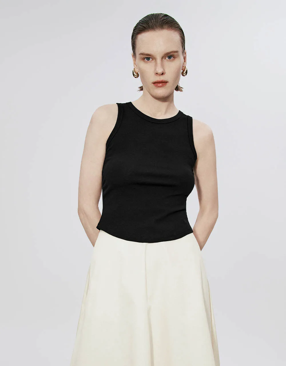 Crew Neck Skinny Tank Top sold by Urban Revivo