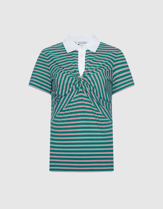Knotted Detail Striped Polo sold by Urban Revivo