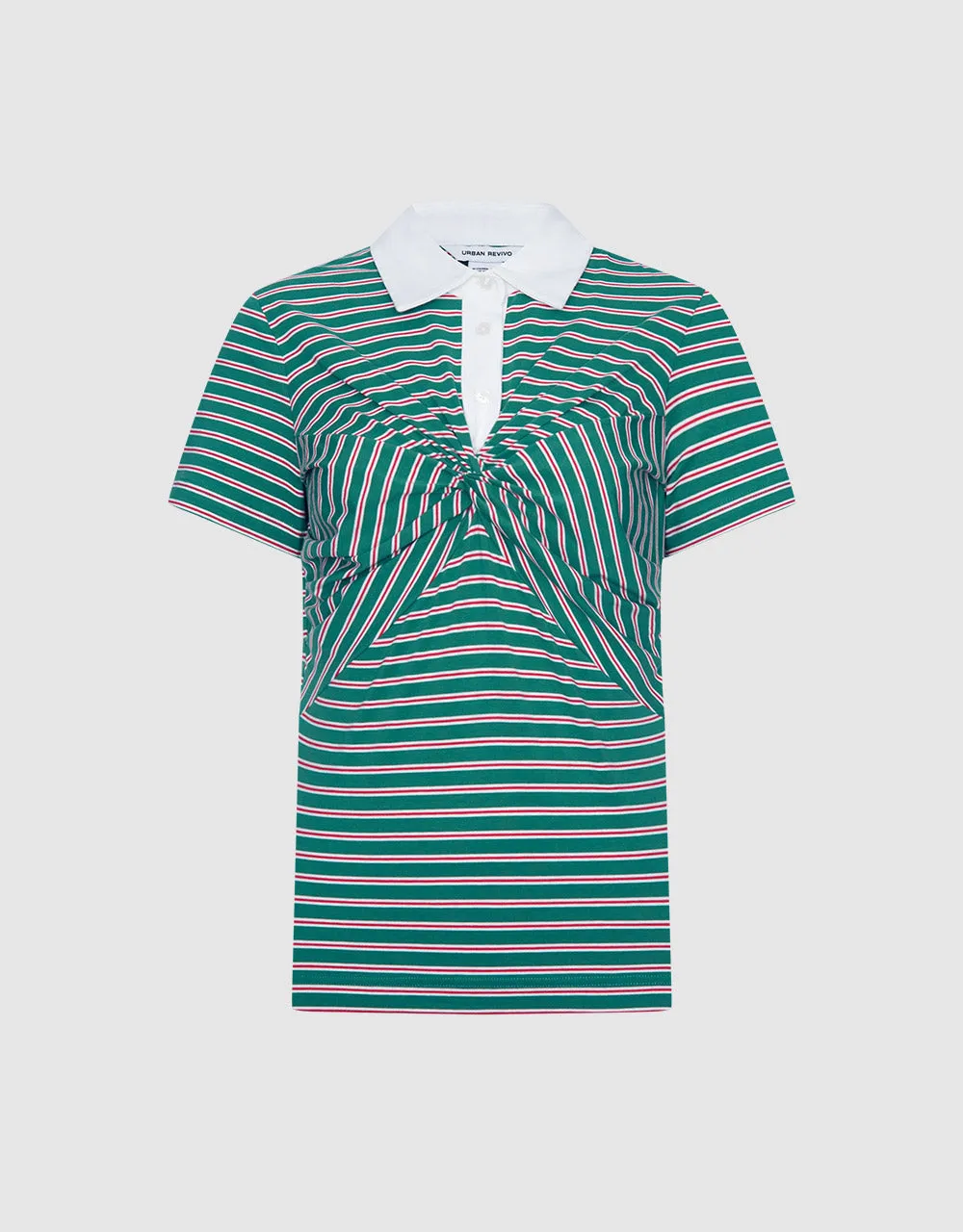 Knotted Detail Striped Polo sold by Urban Revivo