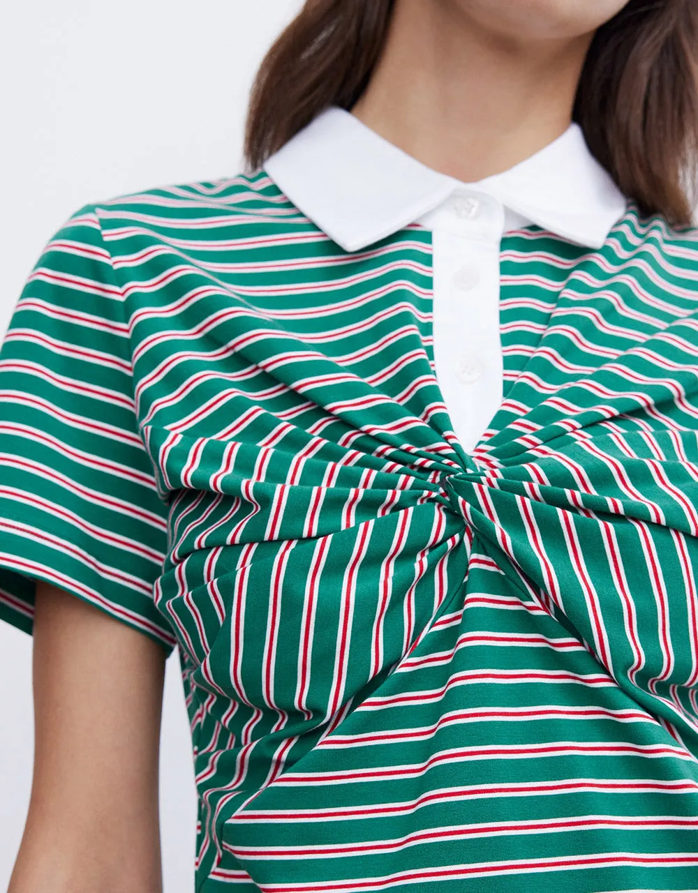 Knotted Detail Striped Polo sold by Urban Revivo product image thumbnail 3