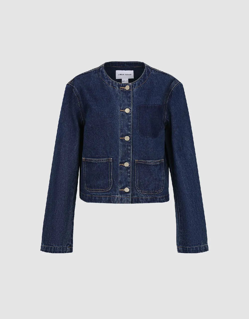 Crew Neck Button Up Denim Jacket sold by Urban Revivo product image thumbnail 2