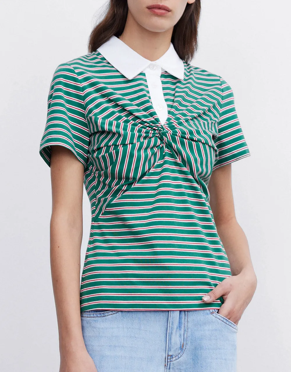 Knotted Detail Striped Polo sold by Urban Revivo product image thumbnail 5