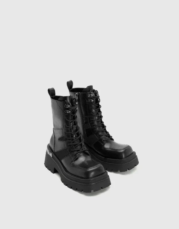 Vegan Leather Square Toe Boots sold by Urban Revivo