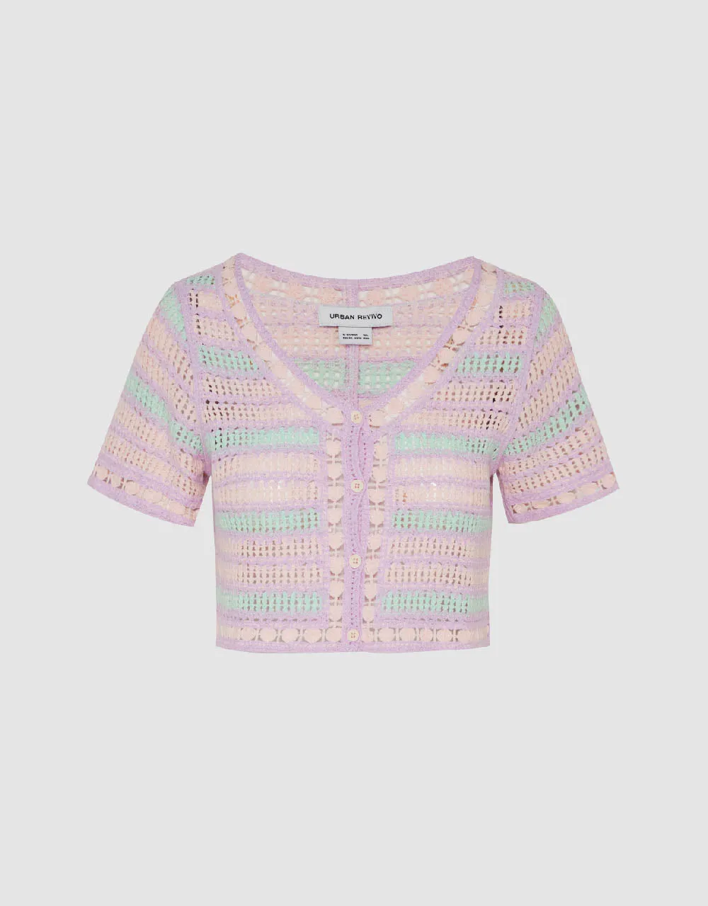 Striped V-Neck Knitted Cardigan sold by Urban Revivo product image thumbnail 2