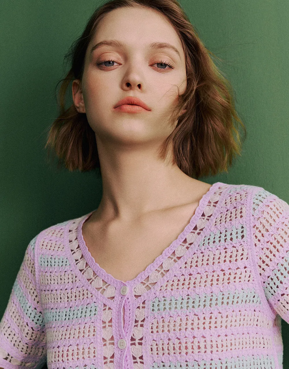 Striped V-Neck Knitted Cardigan sold by Urban Revivo product image thumbnail 4