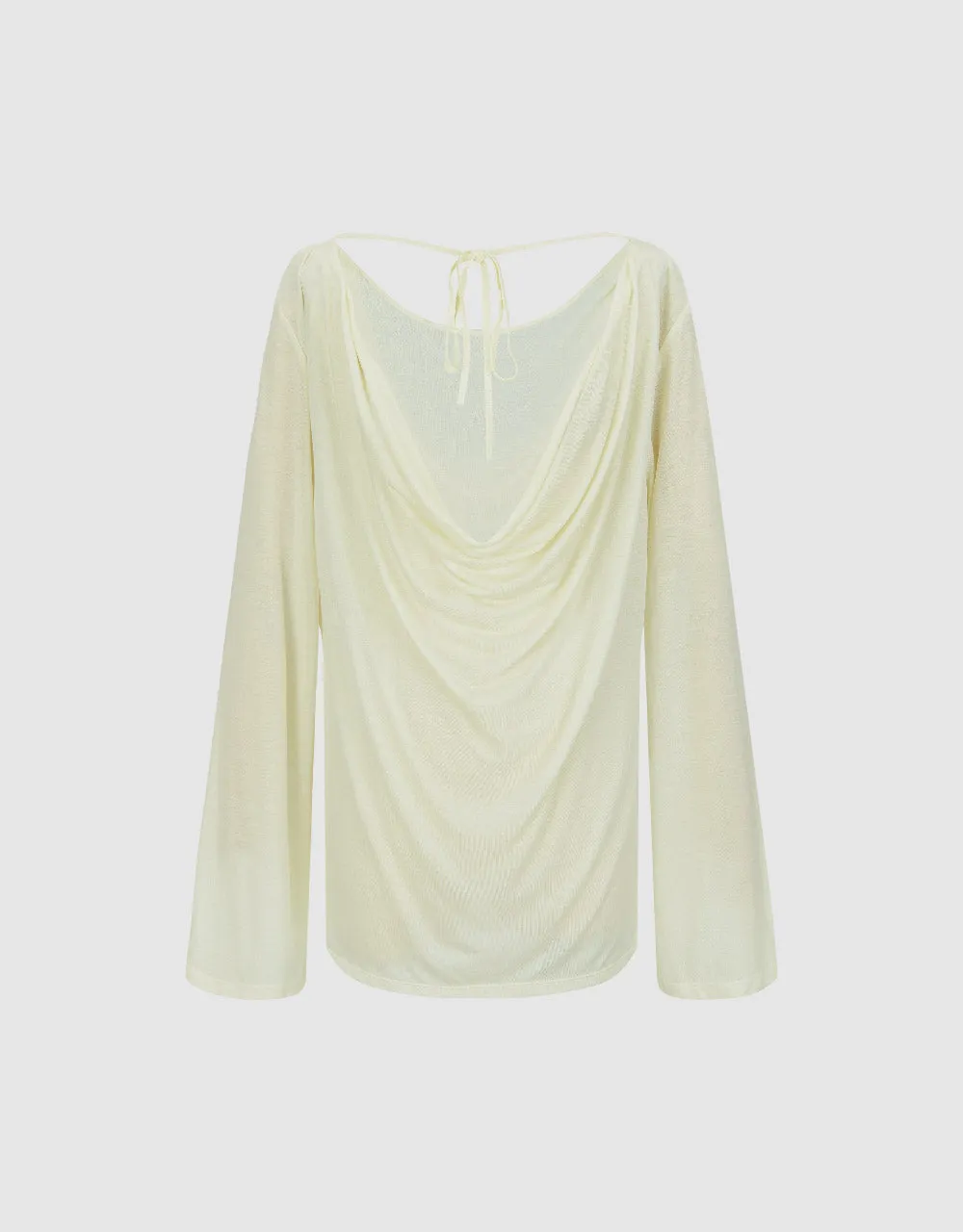 Cowl Neck Tie Front Straight T-Shirt sold by Urban Revivo product image thumbnail 5