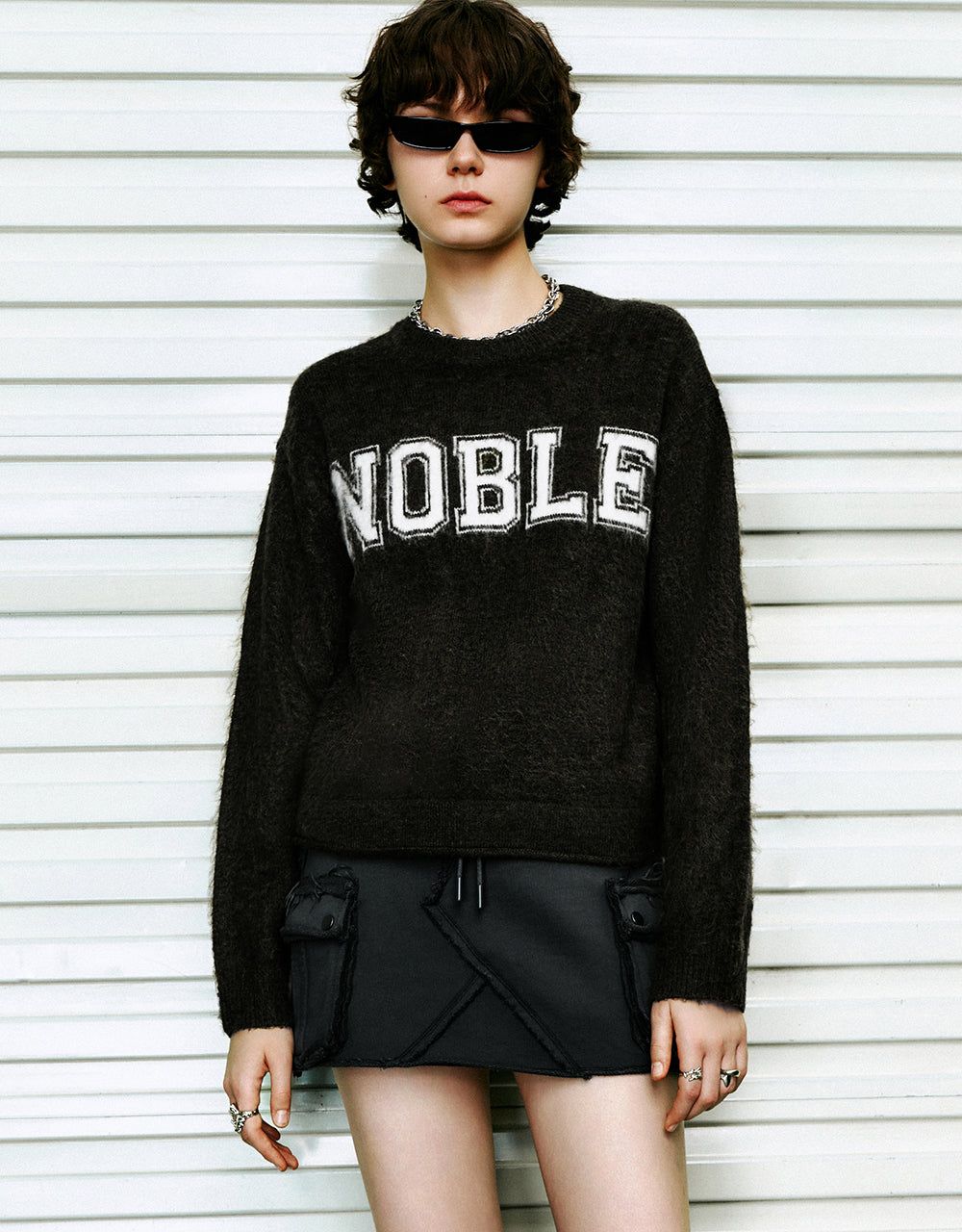 Letter Embroidered Crew Neck Knitted T-Shirt sold by Urban Revivo