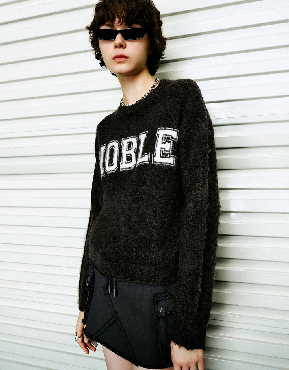 Letter Embroidered Crew Neck Knitted T-Shirt sold by Urban Revivo product image thumbnail 2