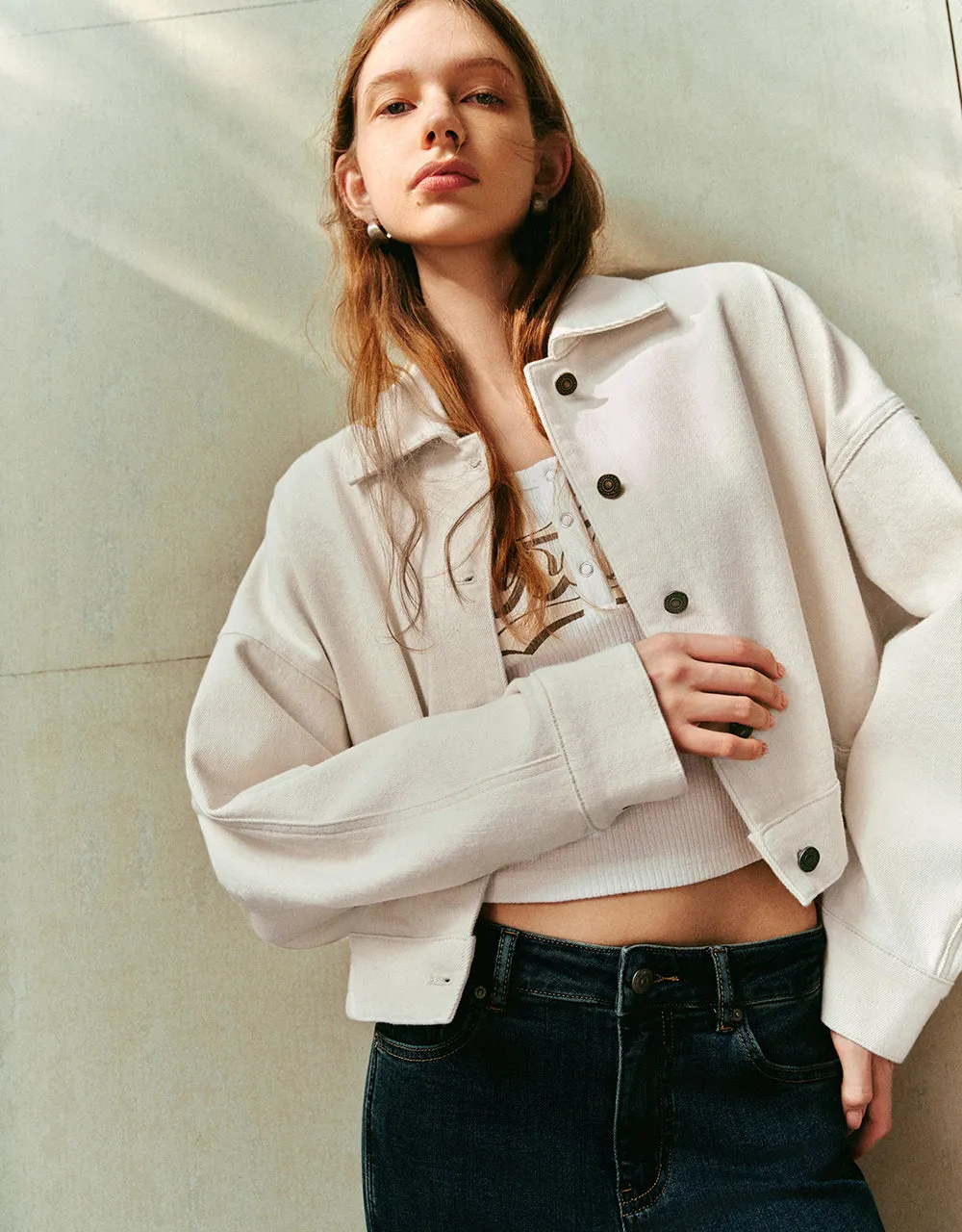Drop Shoulder Sleeve Denim Jacket sold by Urban Revivo product image thumbnail 3
