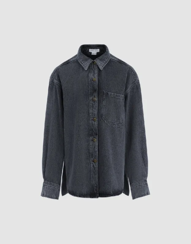 Button Up Denim Shirt sold by Urban Revivo