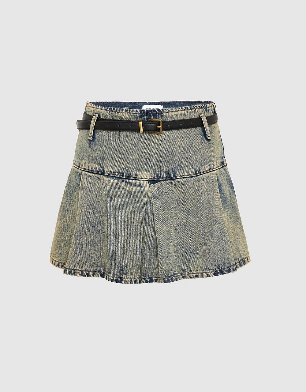 Mini A-Line Denim Skirt sold by Urban Revivo