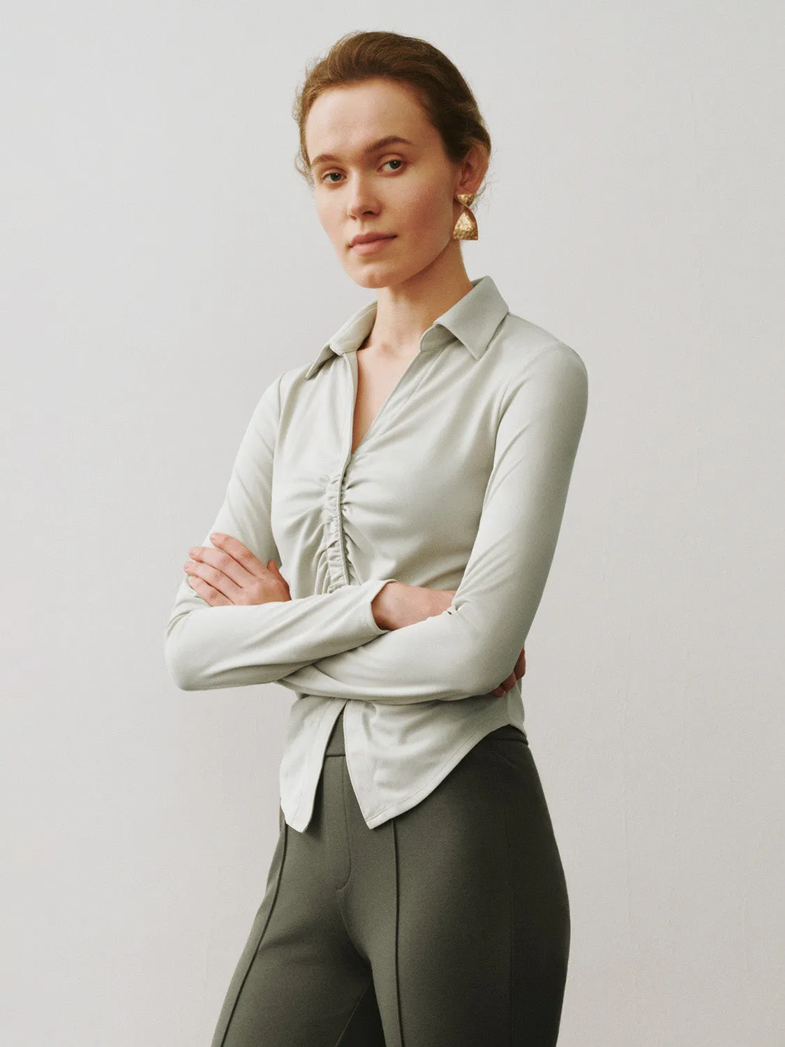 Collared Neck Skinny Shirt sold by Urban Revivo product image thumbnail 3