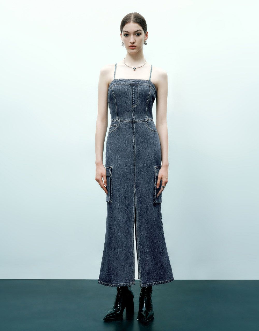 Sleeveless Off-Shoulder Denim Dress sold by Urban Revivo