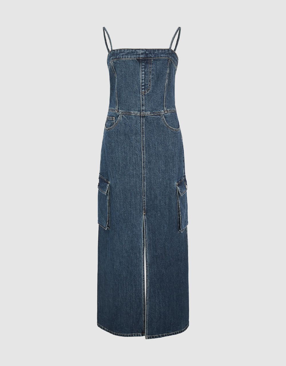 Sleeveless Off-Shoulder Denim Dress sold by Urban Revivo product image thumbnail 2
