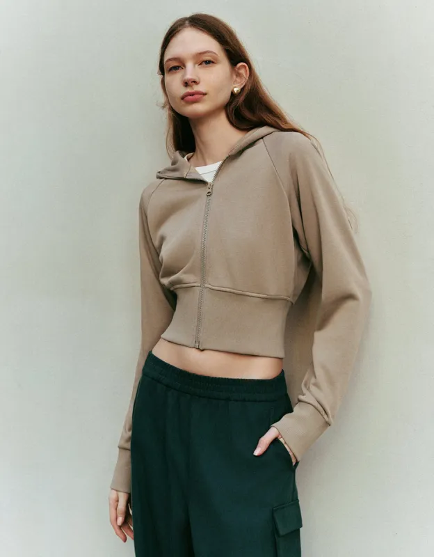 Zipper Front Raglan Sleeve Knitted Jacket sold by Urban Revivo