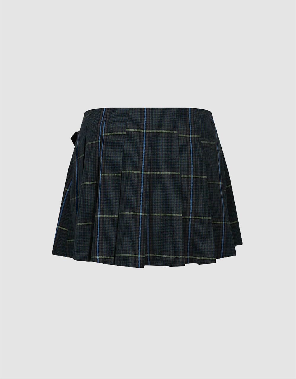 Pleated Plaid Mini A-Line Skirt sold by Urban Revivo product image thumbnail 3