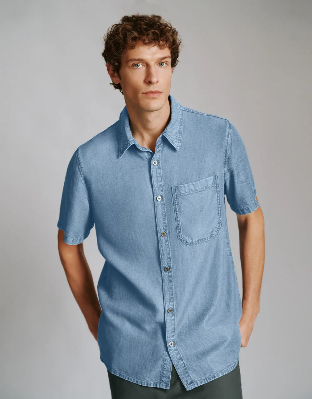 Button Up Loose Denim Shirt sold by Urban Revivo