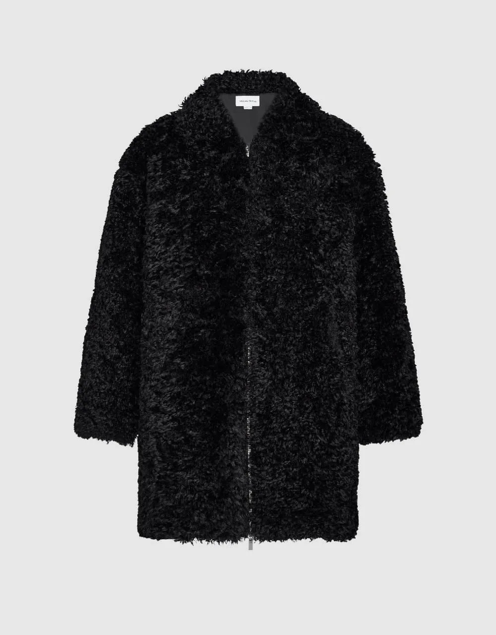 Zipper Front Straight Furry Coat sold by Urban Revivo